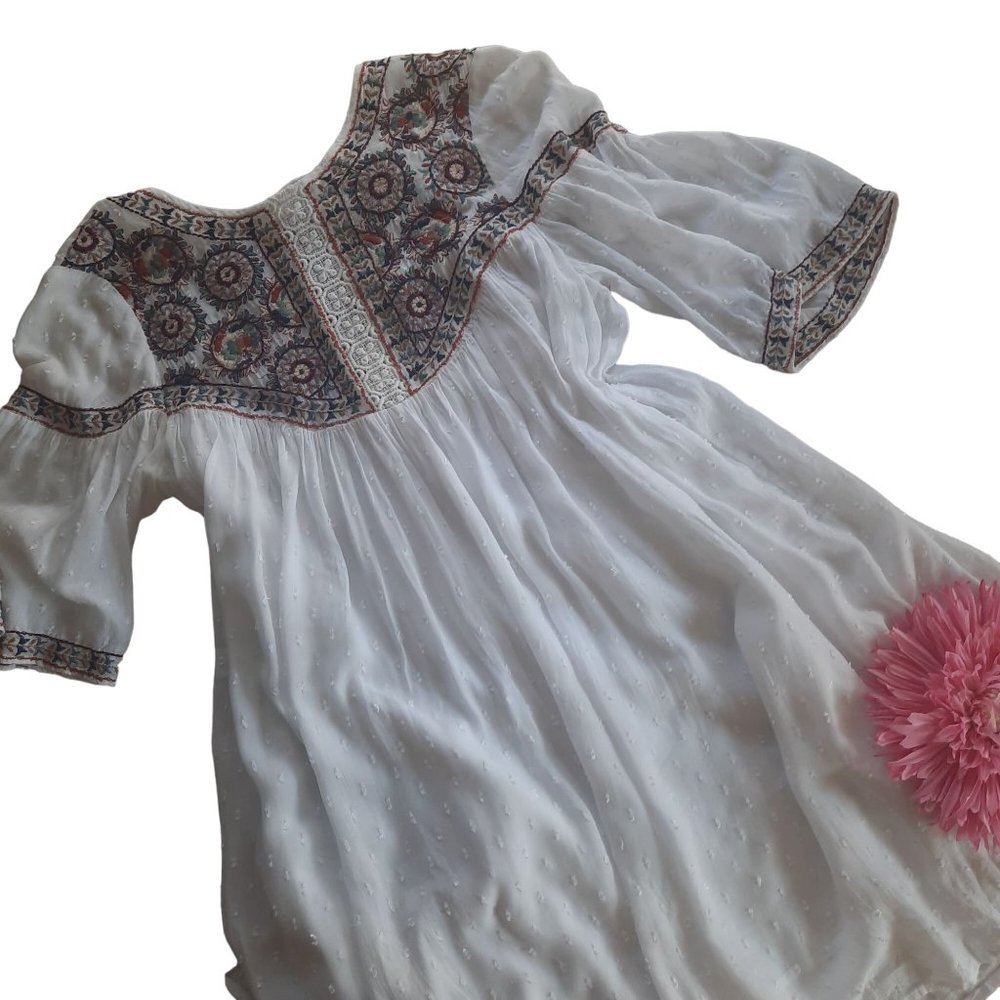 ZARA PLUMETIS EMBROIDERED DRESS - Picture 4 of 15